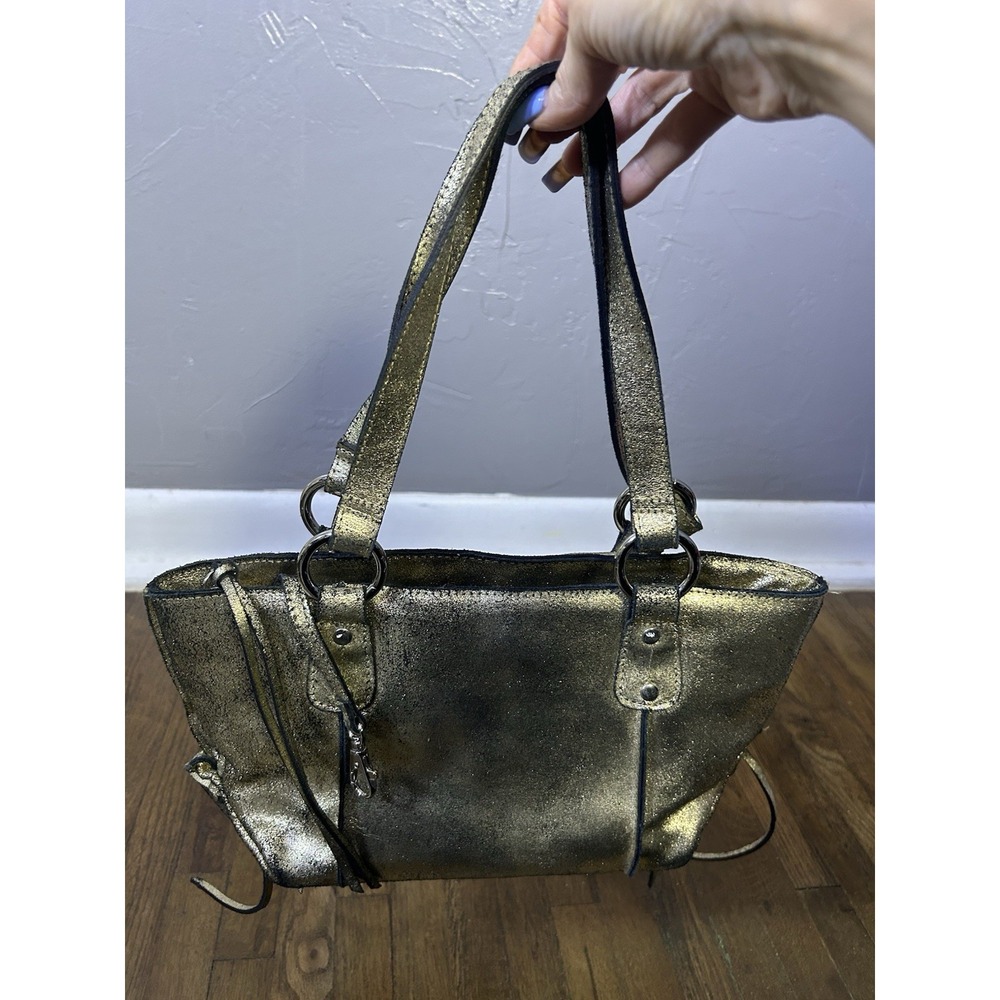 Kate Laundry Metallic Gold Purse Shoulder Straps Med Size Y2K